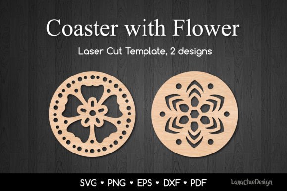 Download Decorative Coasters with Flower Cut File - Flower cut file Collection