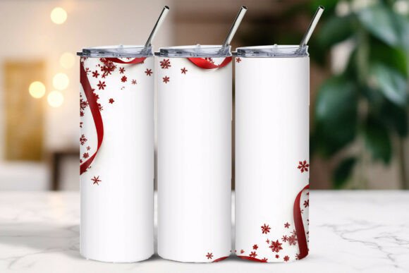 Download Red Ribbon Christmas Border Decor Tumbler Wrap - Border decor Collection