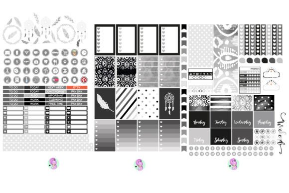 Download Boho Happy Planner Printable Sticker Kit - Printable Collection