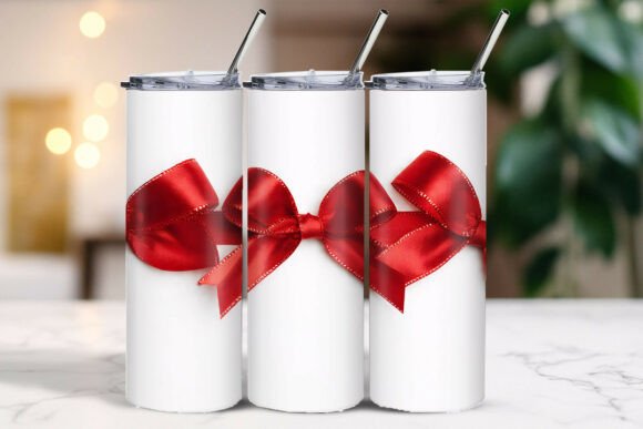 Download Red Ribbon Holiday Border Decor Tumbler Wrap - Border decor Collection