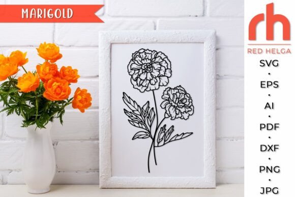 Download Marigold SVG, Libra Flower Cut File - Flower cut file Collection