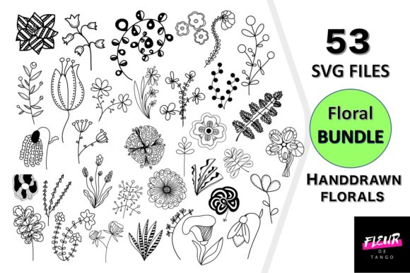 Download 53 Svg Floral Bundle Hand Drawn Plants - Plant Collection